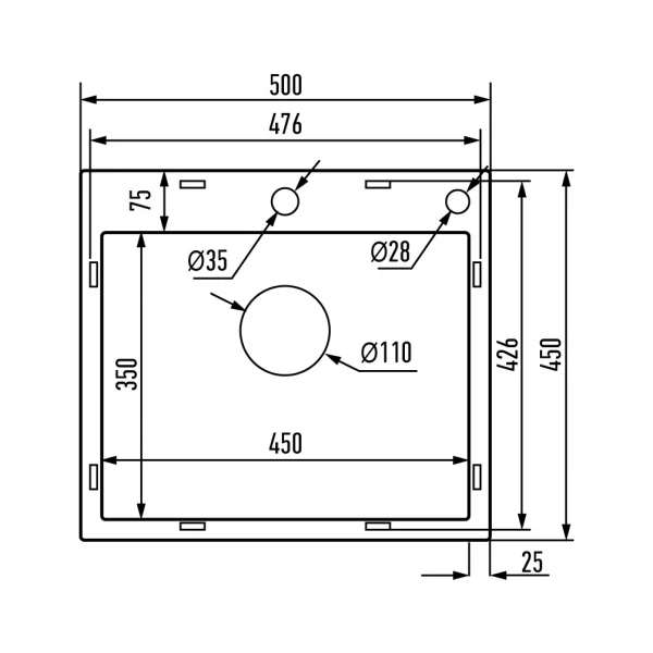 Мойка из нержавеющей стали Mixxus MH5045 Decor Graphite (3.0/0.8) цвет графит (MI8310)