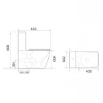 Бачок до унітазу-компакту Mixxus Quadro-0404-T1 Tank 660х360х820 зі зливною арматурою (MI8315)