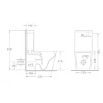 Бачок до унітазу-компакту Mixxus Bevel-0403-T3 Tank 640х360х835 зі зливною арматурою (MI8322)
