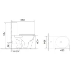 Бачок до унітазу-компакту Mixxus Bevel-0407-T1 Tank 630х350х795 зі зливною арматурою (MI8323)