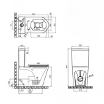 Бачок до унітазу-компакту Mixxus Premium Bevel-0402-T1 Tank 670х390х880 зі зливною арматурою (MI8326)