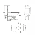 Бачок до унітазу-компакту Mixxus Style-0403-R Tank 620х360х800 зі зливною арматурою (MI8331)