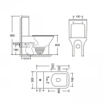 Чаша унитаза-компакта Mixxus Style-0403-R Bowl 620х360х800 Rimless без сиденья (MI8358)