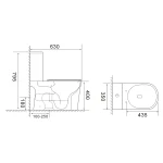 Чаша унитаза-компакта Mixxus Wave-0405-R Bowl 630х350х795 Rimless без сиденья (MI8363)