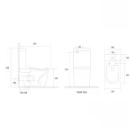 Чаша унитаза-компакта Koer TT-0201-T3 Bowl 430x390x675 без сидения Tornado 3.0 (MI8364)