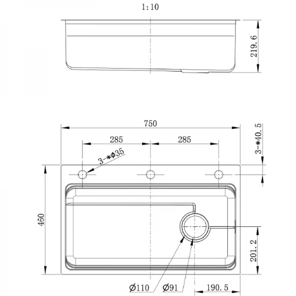 Мойка из нержавеющей стали Mixxus MS7546-Set-01 Micro Decor Graphite (3.0/0.8) комплект (графит) (MI8390)
