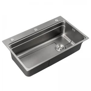 Мойка из нержавеющей стали Mixxus MS7546-Set-01 Micro Decor Graphite (3.0/0.8) комплект (графит) (MI8390)