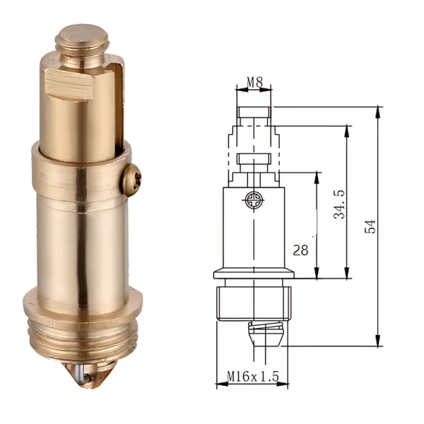 Шток донного клапана Mixxus ROD-01 (п'ятки) СLICK-СLACK 16мм x 8мм латунний (MI8392)