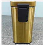 Мусорное ведро с плавным закрытием прямоугольное Mixxus Premium Quadro-TC0105 Brushed Gold 5 л (цвет матовое золото) (MI8394)