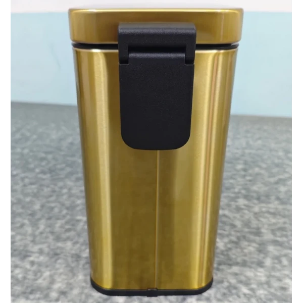 Мусорное ведро с плавным закрытием прямоугольное Mixxus Premium Quadro-TC0105 Brushed Gold 5 л (цвет матовое золото) (MI8394)
