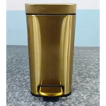Мусорное ведро с плавным закрытием прямоугольное Mixxus Premium Quadro-TC0105 Brushed Gold 5 л (цвет матовое золото) (MI8394)
