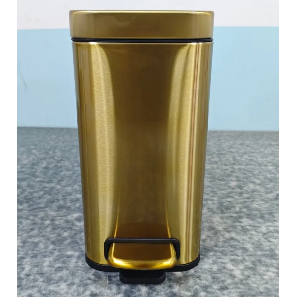 Мусорное ведро с плавным закрытием прямоугольное Mixxus Premium Quadro-TC0105 Brushed Gold 5 л (цвет матовое золото) (MI8394)