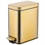Мусорное ведро с плавным закрытием прямоугольное Mixxus Premium Quadro-TC0105 Brushed Gold 5 л (цвет матовое золото) (MI8394)