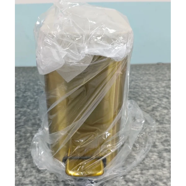 Мусорное ведро с плавным закрытием прямоугольное Mixxus Premium Quadro-TC0105 Brushed Gold 5 л (цвет матовое золото) (MI8394)