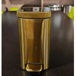 Мусорное ведро с плавным закрытием прямоугольное Mixxus Premium Quadro-TC0105 Brushed Gold 5 л (цвет матовое золото) (MI8394)