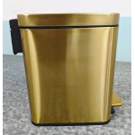 Мусорное ведро с плавным закрытием прямоугольное Mixxus Premium Quadro-TC0105 Brushed Gold 5 л (цвет матовое золото) (MI8394)