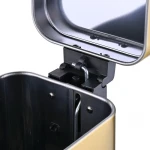 Мусорное ведро с плавным закрытием прямоугольное Mixxus Premium Quadro-TC0105 Brushed Gold 5 л (цвет матовое золото) (MI8394)