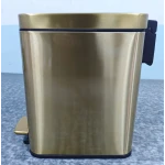 Мусорное ведро с плавным закрытием прямоугольное Mixxus Premium Quadro-TC0105 Brushed Gold 5 л (цвет матовое золото) (MI8394)