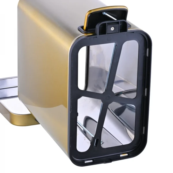 Мусорное ведро с плавным закрытием прямоугольное Mixxus Premium Quadro-TC0105 Brushed Gold 5 л (цвет матовое золото) (MI8394)