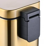 Мусорное ведро с плавным закрытием прямоугольное Mixxus Premium Quadro-TC0105 Brushed Gold 5 л (цвет матовое золото) (MI8394)