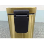 Мусорное ведро с плавным закрытием прямоугольное Mixxus Premium Quadro-TC0105 Brushed Gold 5 л (цвет матовое золото) (MI8394)