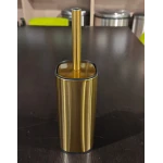 Ершик для унитаза напольный Mixxus Premium Quadro-TB0201 Brushed Gold (цвет матовое золото) (MI8395)