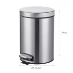 Мусорное ведро с плавным закрытием круглое Mixxus Ellipse-TC0212 SS Color 12л (цвет нержавейка) (MI8399)