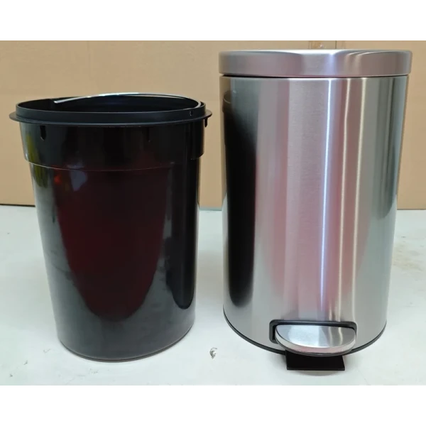 Мусорное ведро с плавным закрытием круглое Mixxus Ellipse-TC0212 SS Color 12л (цвет нержавейка) (MI8399)