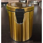 Мусорное ведро с плавным закрытием круглое Mixxus Ellipse-TC0205 Brushed Gold 5л (цвет матовое золото) (MI8400)