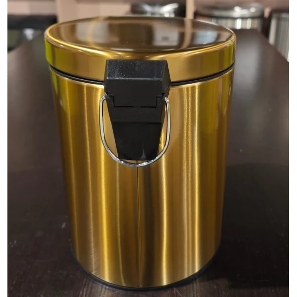 Мусорное ведро с плавным закрытием круглое Mixxus Ellipse-TC0205 Brushed Gold 5л (цвет матовое золото) (MI8400)