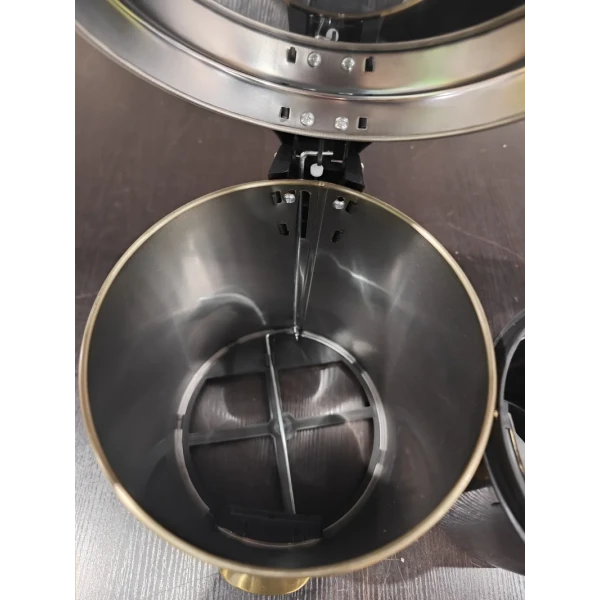 Мусорное ведро с плавным закрытием круглое Mixxus Ellipse-TC0205 Brushed Gold 5л (цвет матовое золото) (MI8400)