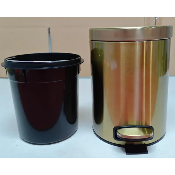 Мусорное ведро с плавным закрытием круглое Mixxus Ellipse-TC0205 Brushed Gold 5л (цвет матовое золото) (MI8400)