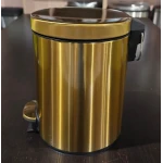 Мусорное ведро с плавным закрытием круглое Mixxus Ellipse-TC0205 Brushed Gold 5л (цвет матовое золото) (MI8400)