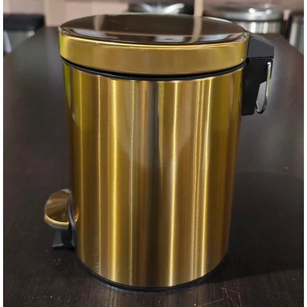 Мусорное ведро с плавным закрытием круглое Mixxus Ellipse-TC0205 Brushed Gold 5л (цвет матовое золото) (MI8400)