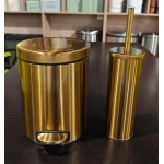Мусорное ведро с плавным закрытием круглое Mixxus Ellipse-TC0205 Brushed Gold 5л (цвет матовое золото) (MI8400)