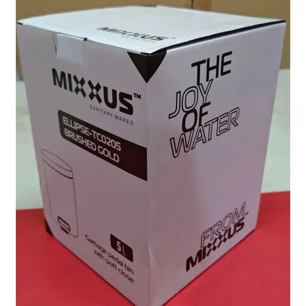 Мусорное ведро с плавным закрытием круглое Mixxus Ellipse-TC0205 Brushed Gold 5л (цвет матовое золото) (MI8400)