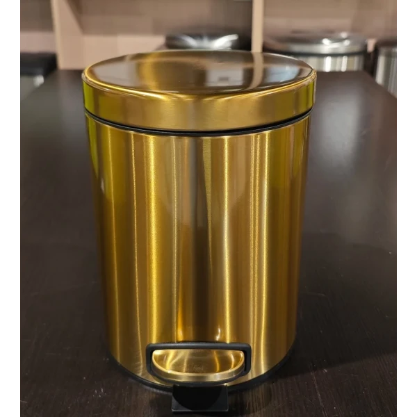 Мусорное ведро с плавным закрытием круглое Mixxus Ellipse-TC0205 Brushed Gold 5л (цвет матовое золото) (MI8400)