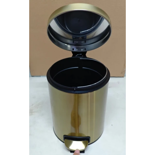 Мусорное ведро с плавным закрытием круглое Mixxus Ellipse-TC0205 Brushed Gold 5л (цвет матовое золото) (MI8400)