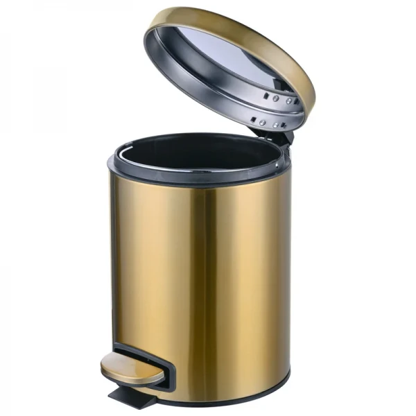 Мусорное ведро с плавным закрытием круглое Mixxus Ellipse-TC0205 Brushed Gold 5л (цвет матовое золото) (MI8400)