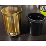 Мусорное ведро с плавным закрытием круглое Mixxus Ellipse-TC0205 Brushed Gold 5л (цвет матовое золото) (MI8400)