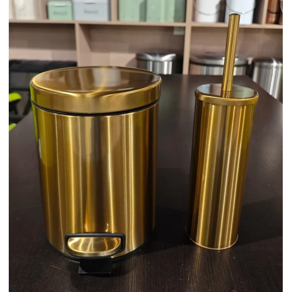 Ершик для унитаза напольный Mixxus Ellipse-TB0202 Brushed Gold (цвет матовое золото) (MI8401)
