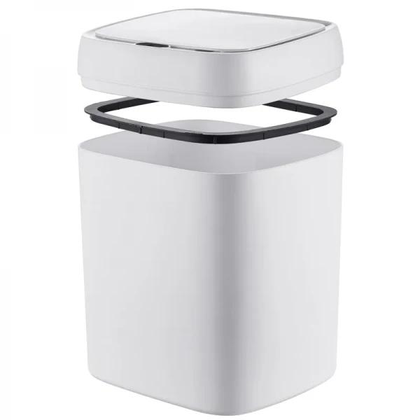 Мусорное ведро сенсорное прямоугольное Mixxus Wave-TC0212 White 12 л (цвет белый) (MI8403)