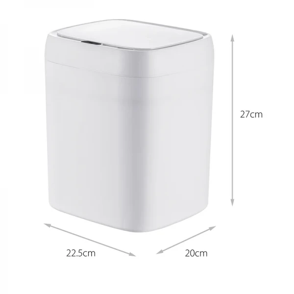 Мусорное ведро сенсорное прямоугольное Mixxus Wave-TC0212 White 12 л (цвет белый) (MI8403)