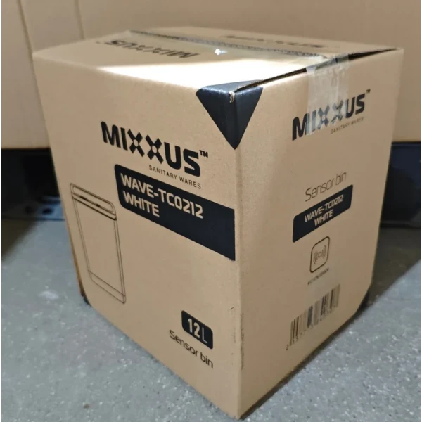 Мусорное ведро сенсорное прямоугольное Mixxus Wave-TC0212 White 12 л (цвет белый) (MI8403)