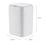 Мусорное ведро сенсорное прямоугольное Mixxus Wave-TC0314 White 14 л (цвет белый) (MI8404)