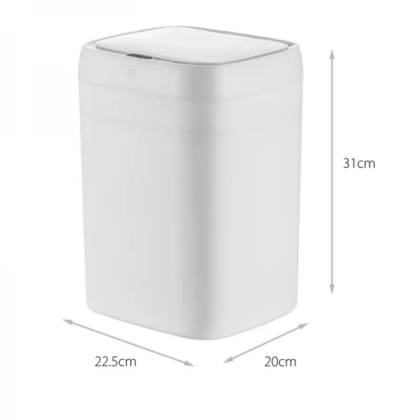 Мусорное ведро сенсорное прямоугольное Mixxus Wave-TC0314 White 14 л (цвет белый) (MI8404)