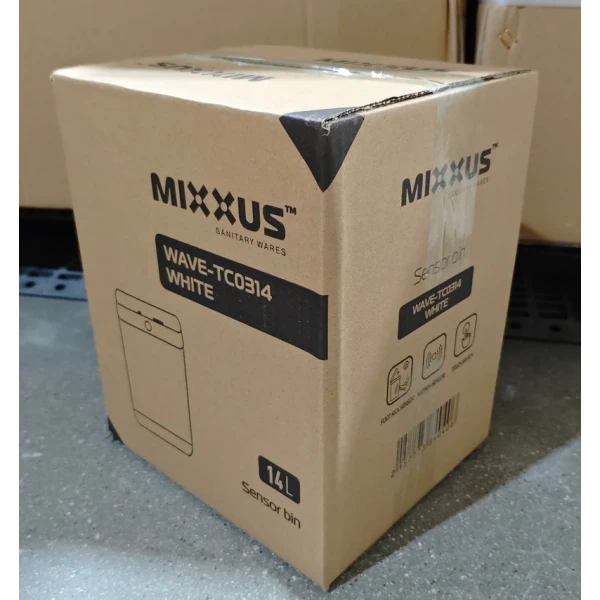 Мусорное ведро сенсорное прямоугольное Mixxus Wave-TC0314 White 14 л (цвет белый) (MI8404)