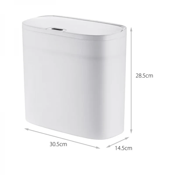 Мусорное ведро сенсорное прямоугольное Mixxus Wave-TC0414 White 14 л (цвет белый) (MI8405)