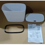 Мусорное ведро сенсорное прямоугольное Mixxus Wave-TC0414 White 14 л (цвет белый) (MI8405)