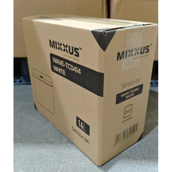 Мусорное ведро сенсорное прямоугольное Mixxus Wave-TC0414 White 14 л (цвет белый) (MI8405)